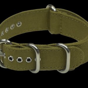 Army Green 18mm Retro Pattern Canvas One Piece Strap – Authe
