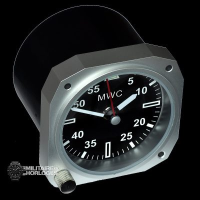 Limited Edition Replica Cockpit / Desk Clock in Aluminium Finish – Zwart