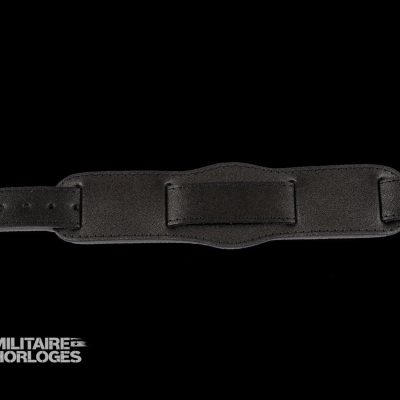 Black 1950s Pattern 18mm Leather Militair Horloge Strap