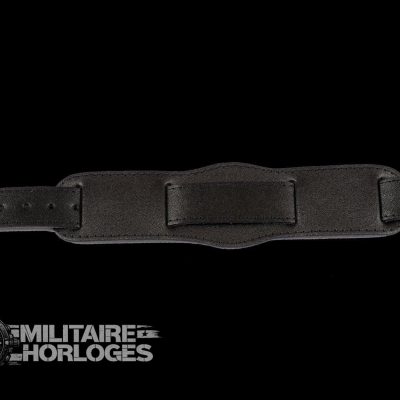Black 1950s Pattern 18mm Leather Militair Horloge Strap