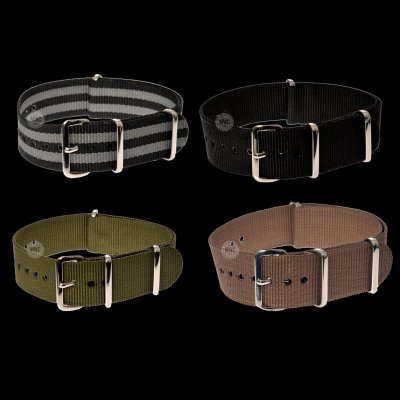 4 x Militaire 20mm NATO nylon horlogeband