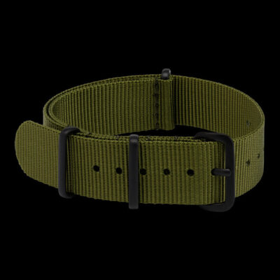 18mm Olive NATO Militair Horloge Strap with Covert Non Reflective Black PVD fittings – Authentiek Militair Design