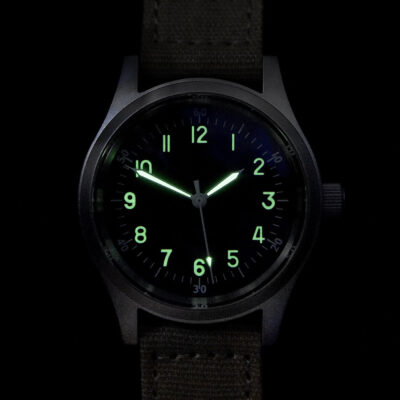 A-11 1940s WOII Pattern Militair Horloge, 100m/330ft Water Resistant With Shatter and Scratch Resistant Box Sapphire Crystal (Automatic) – Authentiek Militair Design