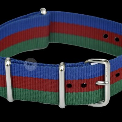 20mm “Blue, Red and Green” NATO Militair Horloge Strap – Authentiek Militair Design