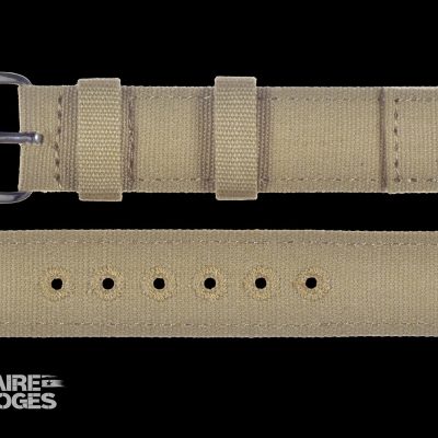 2 Piece Retro Pattern 18mm Khaki Canvas Militair Horloge Strap – The