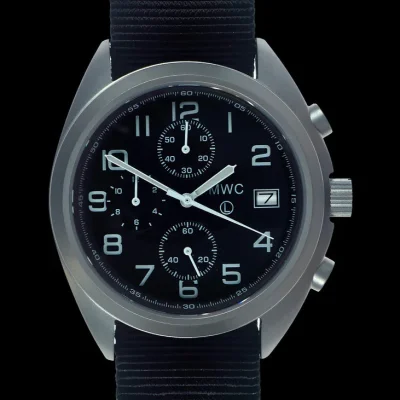 MWC NAVO Patroon Roestvrij Staal Hybride Militaire Piloten Chronograaf met Saffier Kristal