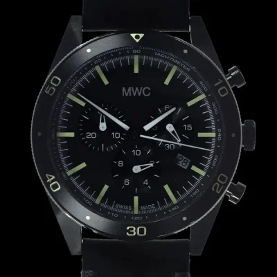 Limited Edition MWC 100m waterbestendige Zwitserse luchtvaartpiloten chronograaf (coverte PVD-afwerking)