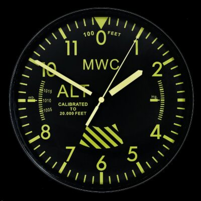 MWC Limited Edition Altimeter Wall Clock with High Visibility Dial,