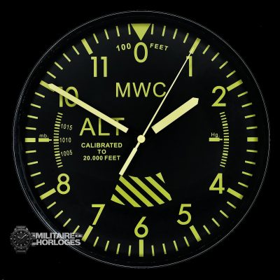 MWC Limited Edition Altimeter Wall Clock with High Visibility Dial,