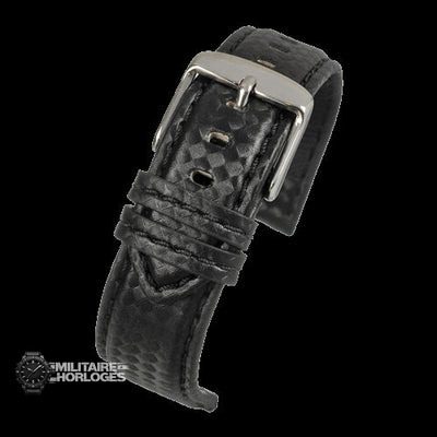 20mm Premium Black Carbon Fibre Horloge Strap with Matching