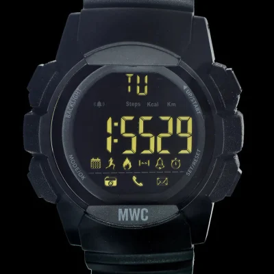 MWC Digitaal Multifunctioneel Militair Smartwatch met Bluetooth, Stappenteller, 100m (330ft) Waterbestendigheid, Afstandsbediening Camera en Android / iOS Compatibiliteit