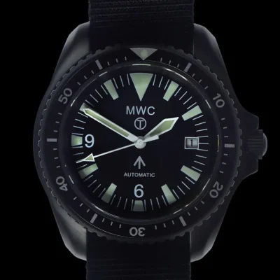 MWC 1999-2001 Patroon Zwart PVD Automatisch Militair Duikhorloge – Saffierglas en 60 Uur Gangreserve