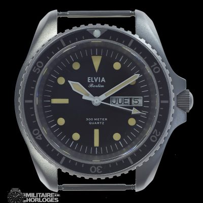 ELVIA Day/Date militaire duikhorloge Horloge with saffierglas and – NATO strap