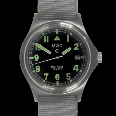 MWC G10 100m waterbestendig Militair Horloge in roestvrij staal Satin – Wit