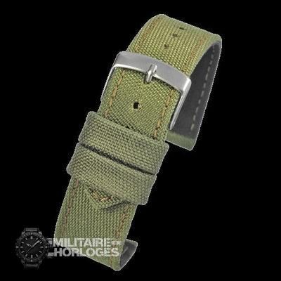 2 Piece Retro Pattern 18mm Canvas Militair Horloge Strap in Olive
