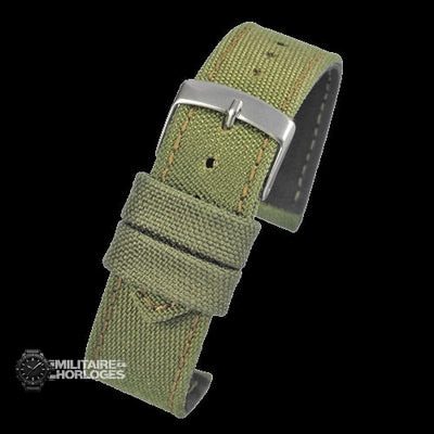 2 Piece Retro Pattern 24mm Canvas Militair Horloge Strap in Olive