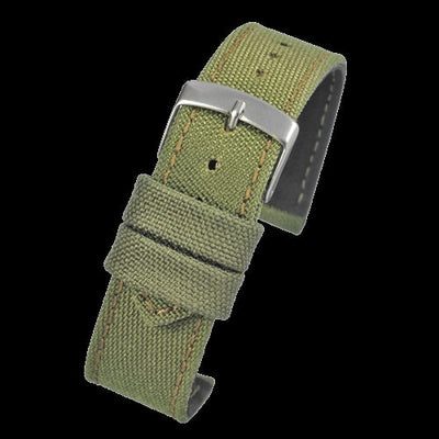 2 Piece Retro Pattern 22mm Canvas Militair Horloge Strap in