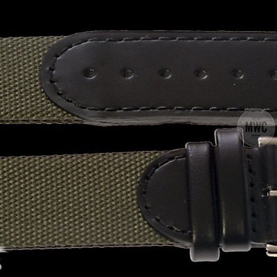 MWC 18mm Retro Leather and Fabric Combination Horloge Strap