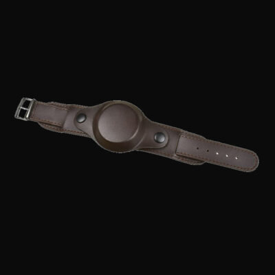 18mm Brown 1950s Pattern Leather Militair Horloge Strap with Protective Face Cover – Authentiek Militair Design