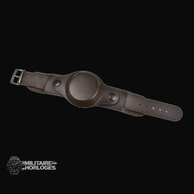 20mm Brown 1950s Pattern Leather Militair Horloge Strap with