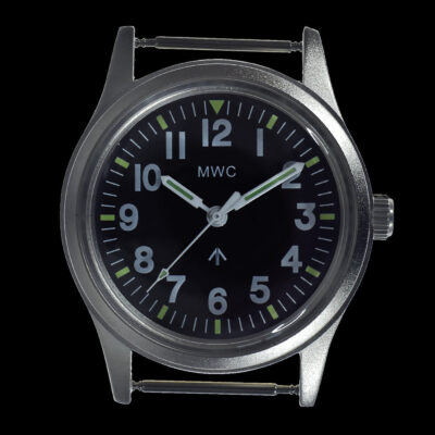 MWC Classic 1960s/70s European Pattern Militair Horloge on a Black Militair Webbing Strap – Authentiek Militair Design