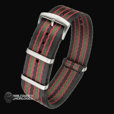 Superior 22mm Black, Red and Olive Green NATO Militair Horlo