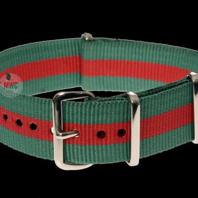20mm Green and Red NATO Militair Horloge Strap – Authentiek