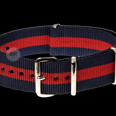 20mm Red and Navy NATO Militair Horloge Strap – Authentiek M