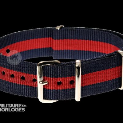 20mm Red and Navy NATO Militair Horloge Strap