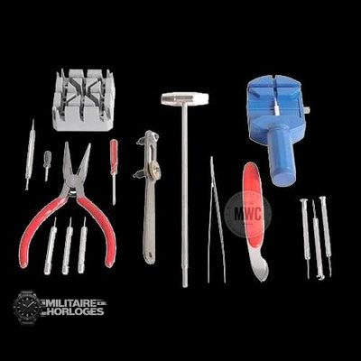 16 Piece Clock And Horloge Repair Kit
