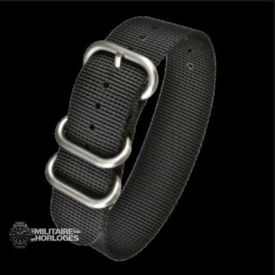 22mm Black Zulu Pattern Nylon Militair Horloge Strap
