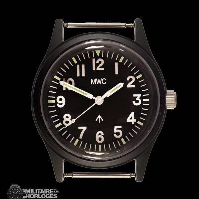 MWC Classic 1960s/70s Matt Black European Pattern Militair Horloge