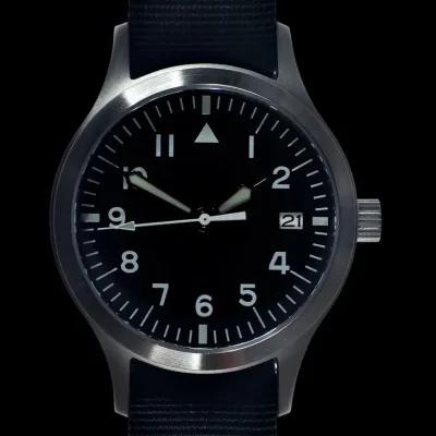 MWC Mk III Roestvrijstalen 1950's patroon 100m waterbestendig automatisch militair horloge met saffierglas (merkloze variant met eenvoudige graveerbare achterkant)