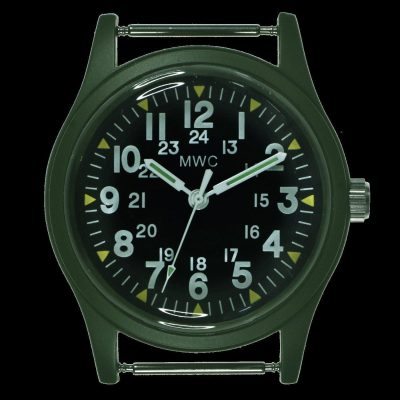 MWC Classic 1960s/70s Pattern Olive Vietnam Horloge on Matching Khaki – Groen