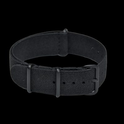 20mm Elasticated Black NATO Militair Horloge Strap with PVD