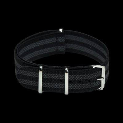 20mm Elasticated “Bond” Black and Grey NATO Militair Horloge Strap