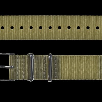 2 Piece 20mm Khaki NATO Militair Horloge Strap in Ballistic Nylon with Stainless Steel Fasteners – Authentiek Militair Design