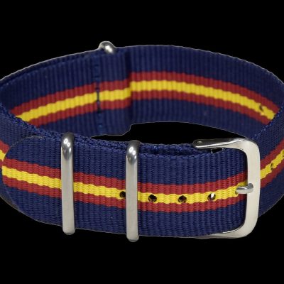 20mm NATO Militair Horloge Strap in Navy, Red and Yellow. –