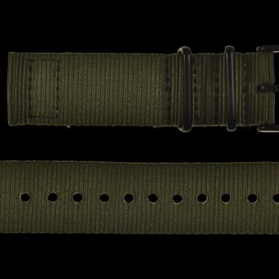 2 Piece 22mm Olive NATO Militair Horloge Strap in Ballistic Nylon with Black PVD Fasteners – Authentiek Militair Design
