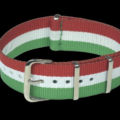 Italy 18mm “Red, White and Green” NATO Militair Horloge Stra