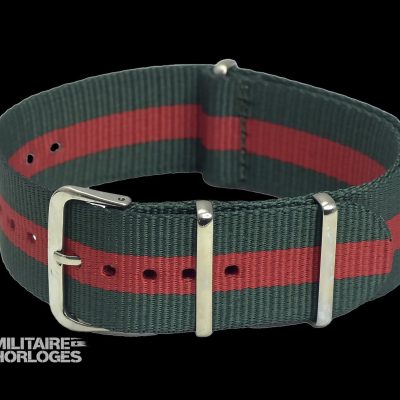 22mm Green and Red NATO Militair Horloge Strap