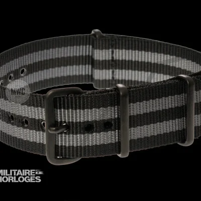 18mm PVD “Bond” NATO Militair Horloge Strap – Zwart