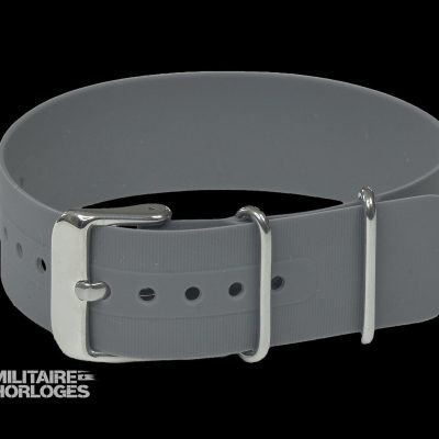 18mm Grey Silicone/Rubber NATO Militair Horloge Strap