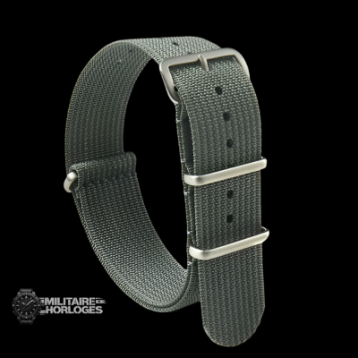 20mm Ribbed Grey NATO Militair Horloge Strap
