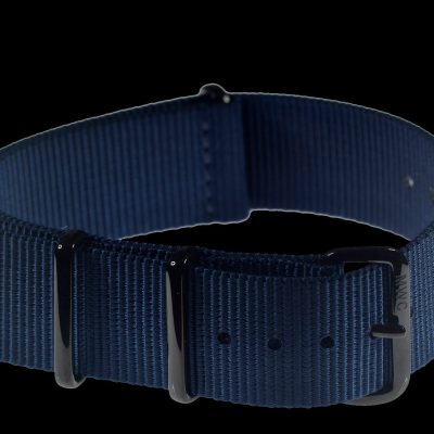 18mm Navy Blue NATO Horloge Strap with Covert PVD Black Buck