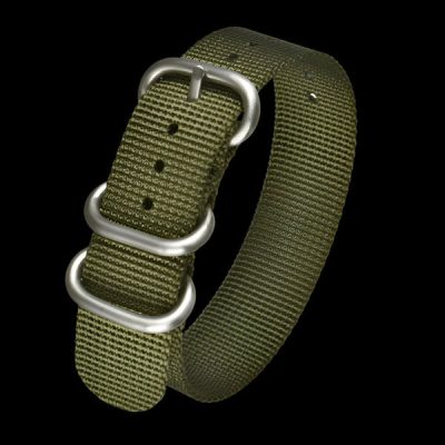 18mm Olive Green Ballistic Nylon Zulu Pattern Militair Horlo