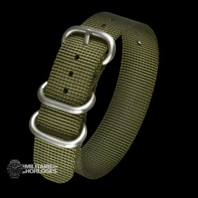 22mm Olive Green Ballistic Nylon Zulu Pattern Militair Horlo