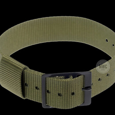 Lightweight 18mm Olive Amerikaans Pattern Militair Horloge Strap with Black Buckles – Authentiek Militair Design