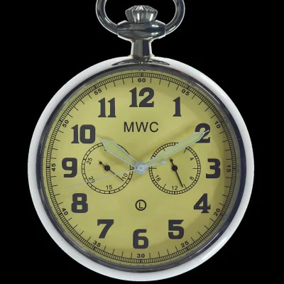 Algemeen dienstplichtig militair zakhorloge (hybride uurwerk met crème wijzerplaat)