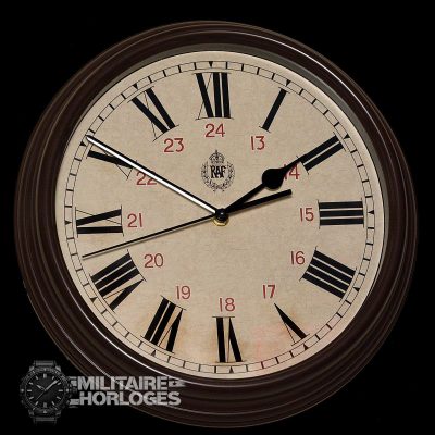 RAF 1943 Pattern Replica 12/24 Wall Clock with Silent Quartz Movement